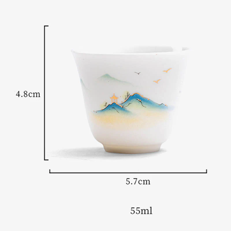 Buddha Stones Fiore di loto Foglia Montagna Padiglione Alce Peonia Tazza da tè in ceramica Tazza da tè Kung Fu - Image 12