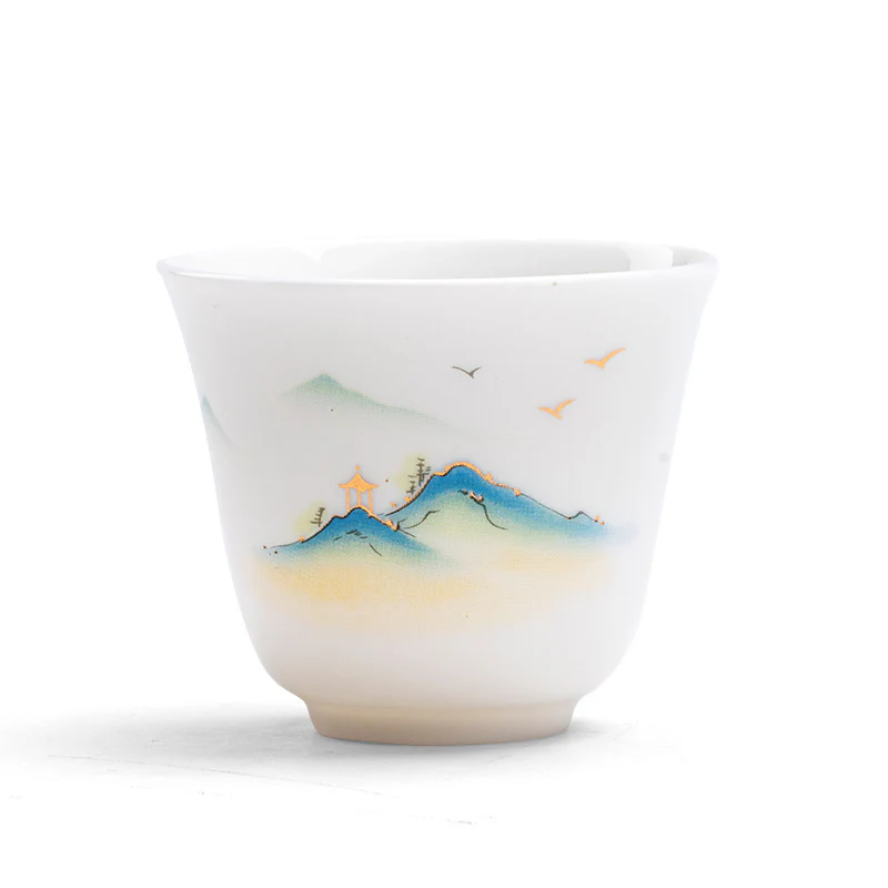Buddha Stones Fiore di loto Foglia Montagna Padiglione Alce Peonia Tazza da tè in ceramica Tazza da tè Kung Fu - Image 13