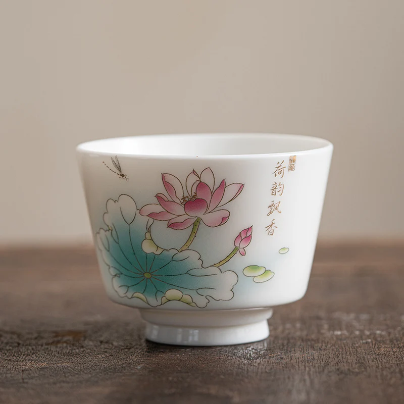 Buddha Stones Fiore di loto Foglia Montagna Padiglione Alce Peonia Tazza da tè in ceramica Tazza da tè Kung Fu - Image 18