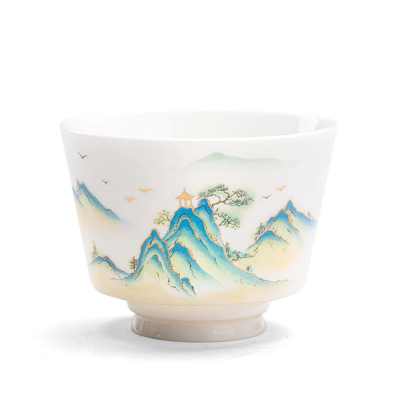 Buddha Stones Fiore di loto Foglia Montagna Padiglione Alce Peonia Tazza da tè in ceramica Tazza da tè Kung Fu - Image 28