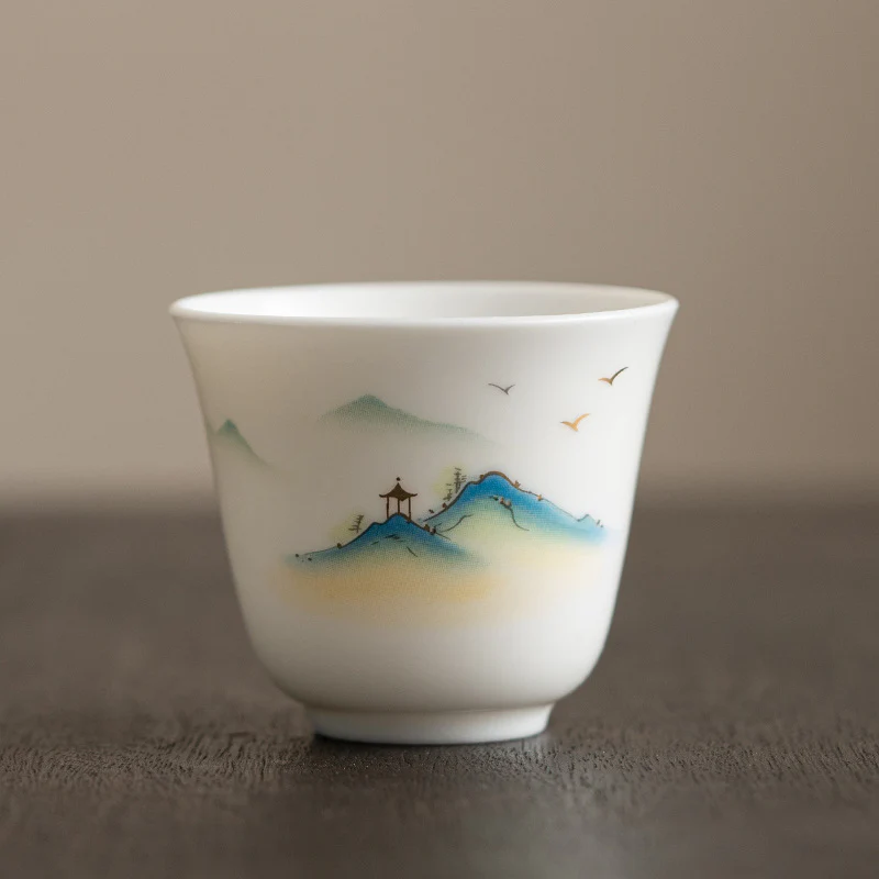 Buddha Stones Fiore di loto Foglia Montagna Padiglione Alce Peonia Tazza da tè in ceramica Tazza da tè Kung Fu - Image 3