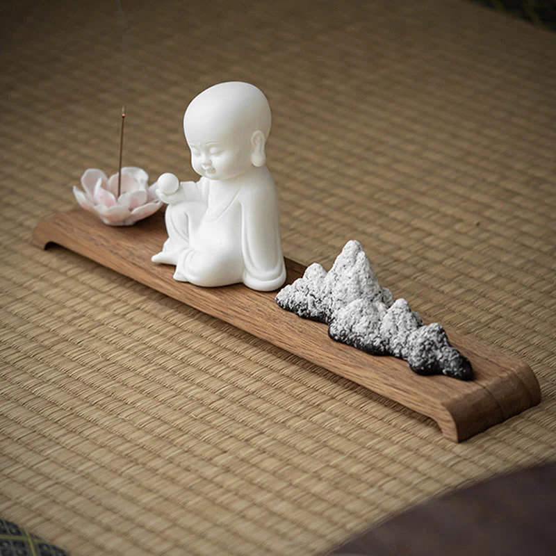 Buddha Stones Fiore di Loto Tathagata Kwan Yin Avalokitesvara Ksitigarbha Meditazione Bastoncino di Ceramica Bruciatore di Incenso Decorazione - Image 16