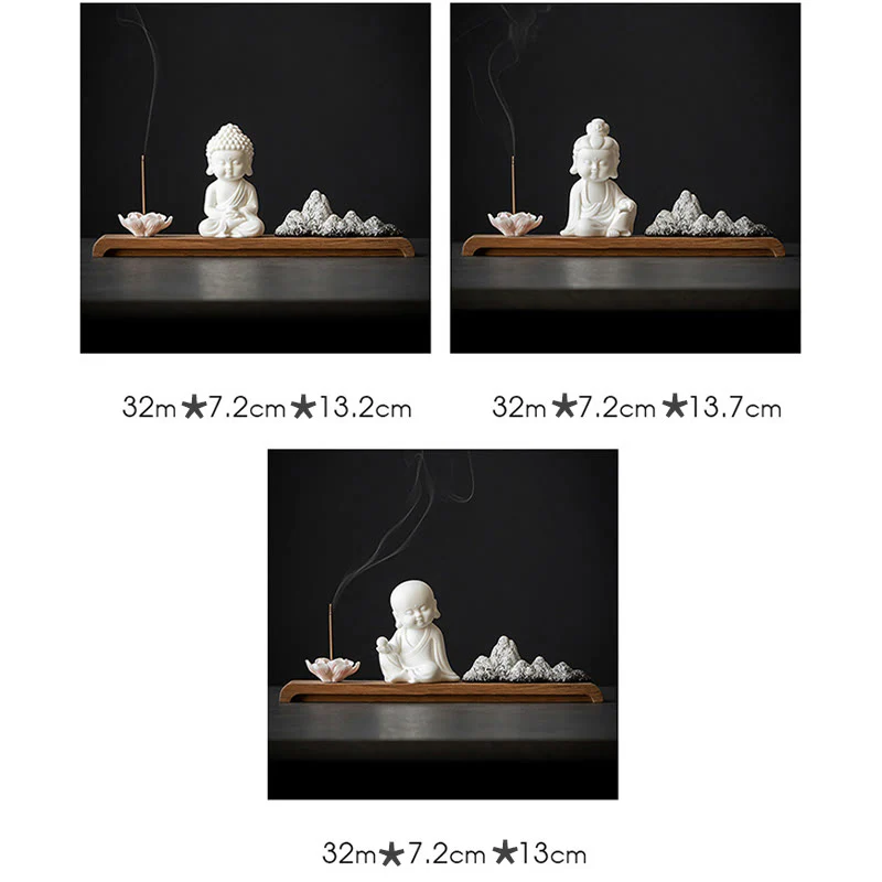 Buddha Stones Fiore di Loto Tathagata Kwan Yin Avalokitesvara Ksitigarbha Meditazione Bastoncino di Ceramica Bruciatore di Incenso Decorazione - Image 19