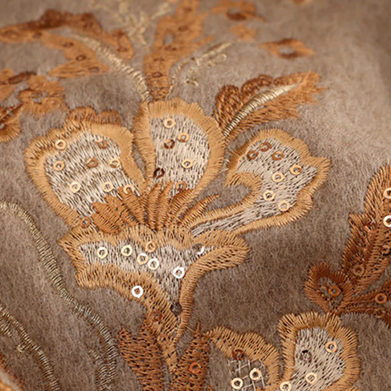 Buddha Stones , fiore rosso, paillettes dorate, ricamo con nappa, sciarpa da viaggio invernale e calda - Image 10