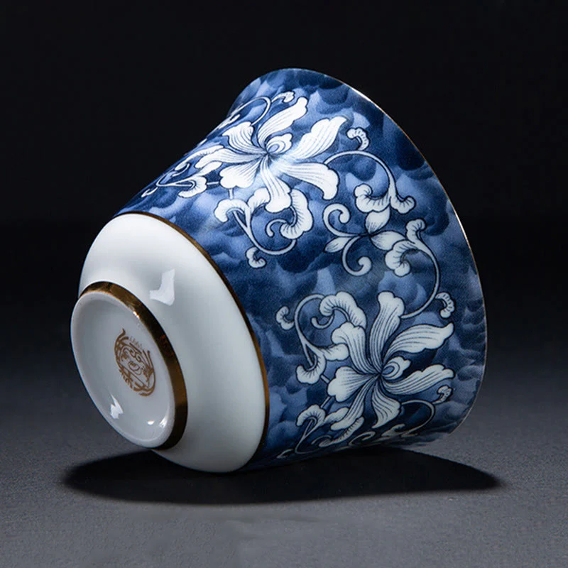 Buddha Stones Fiori colorati Orchidea Onde del mare Blu e bianco Porcellana Tazza da tè in ceramica Tazza da tè Kung Fu - Image 15