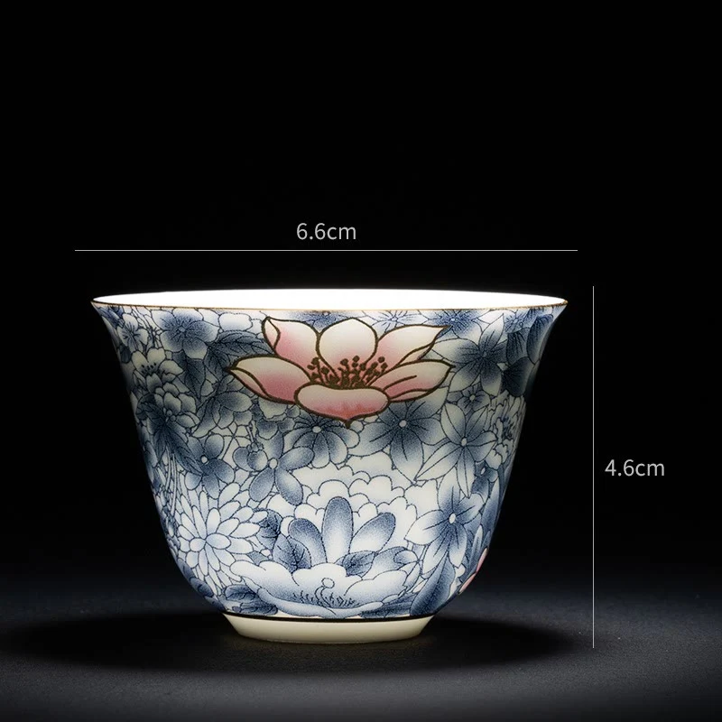 Buddha Stones Fiori colorati Orchidea Onde del mare Blu e bianco Porcellana Tazza da tè in ceramica Tazza da tè Kung Fu - Image 9