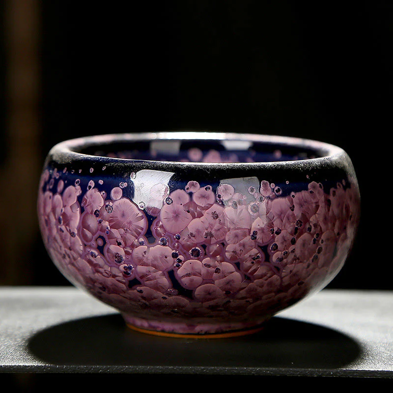 Buddha Stones Fiori di Iris Colorati Forno Cinese Jianzhan Cambiamento Tazza da Tè in Porcellana Tazza da Tè Tenmoku Kung Fu - Image 10
