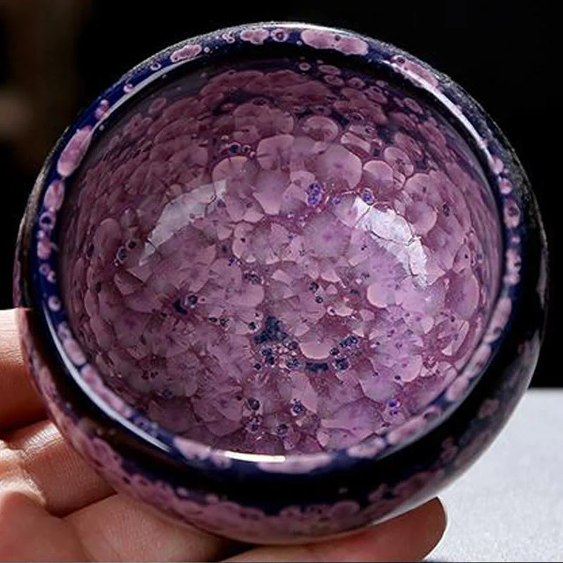 Buddha Stones Fiori di Iris Colorati Forno Cinese Jianzhan Cambiamento Tazza da Tè in Porcellana Tazza da Tè Tenmoku Kung Fu - Image 12