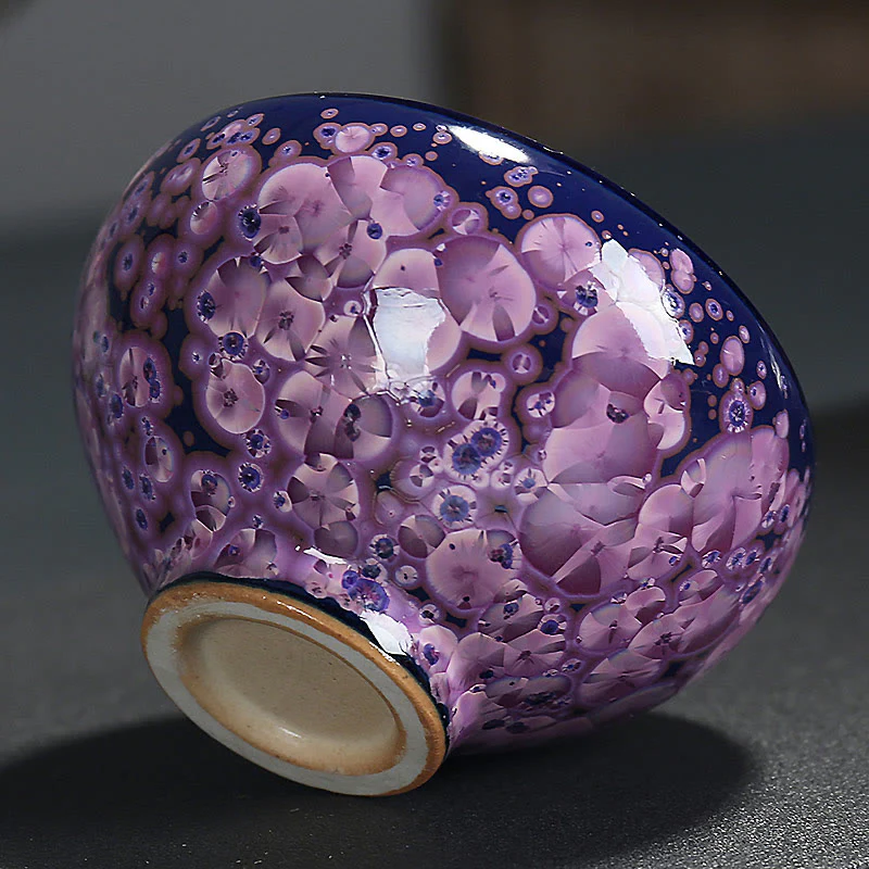 Buddha Stones Fiori di Iris Colorati Forno Cinese Jianzhan Cambiamento Tazza da Tè in Porcellana Tazza da Tè Tenmoku Kung Fu - Image 4