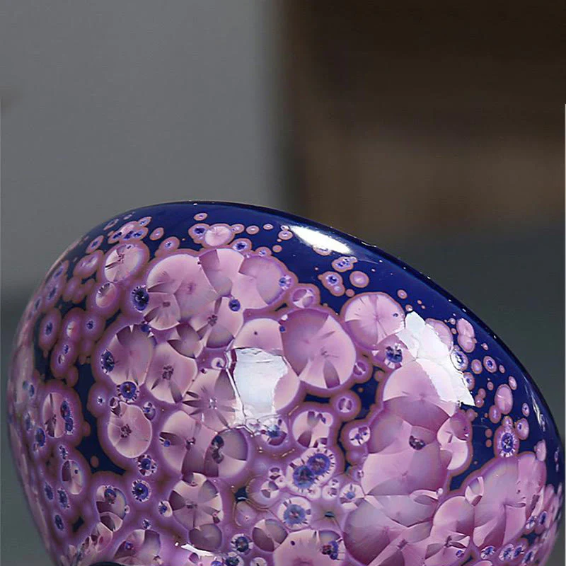 Buddha Stones Fiori di Iris Colorati Forno Cinese Jianzhan Cambiamento Tazza da Tè in Porcellana Tazza da Tè Tenmoku Kung Fu - Image 6