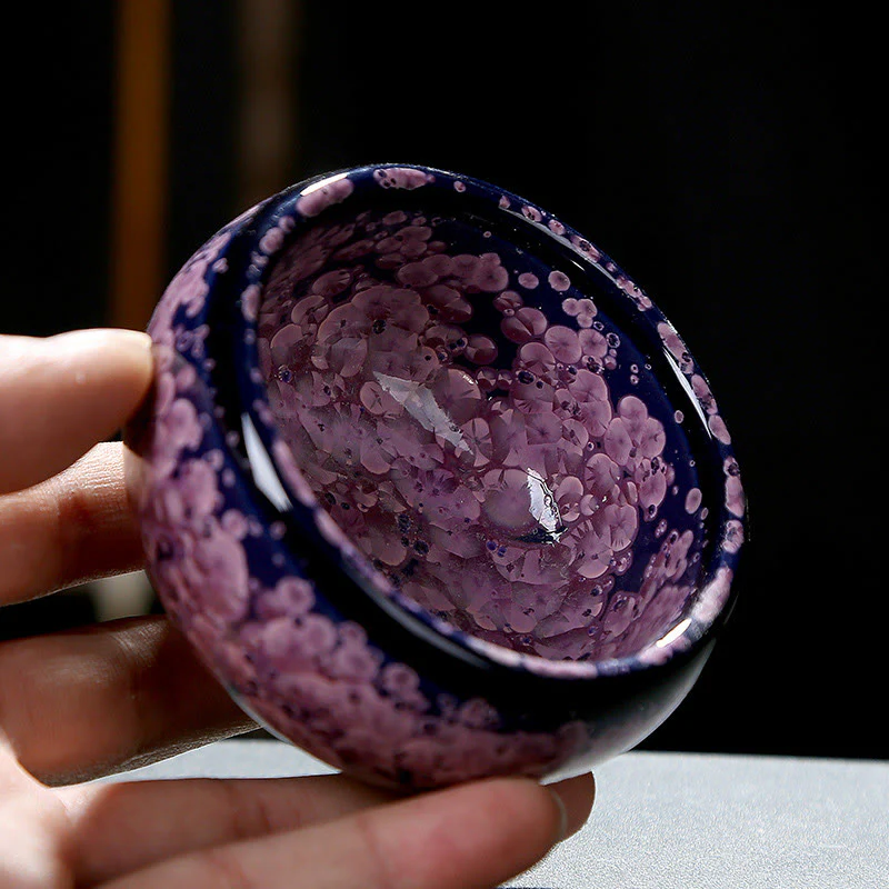Buddha Stones Fiori di Iris Colorati Forno Cinese Jianzhan Cambiamento Tazza da Tè in Porcellana Tazza da Tè Tenmoku Kung Fu - Image 9