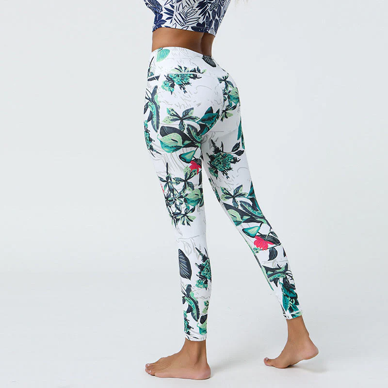 Buddha Stones Fiori Foglie Dente di leone Ananas Stampa Sport Fitness Vita alta Leggings Pantaloni da yoga da donna - Image 11