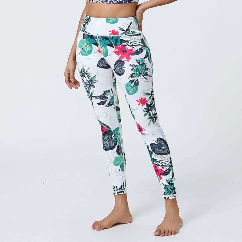 Buddha Stones Fiori Foglie Dente di leone Ananas Stampa Sport Fitness Vita alta Leggings Pantaloni da yoga da donna - Image 13