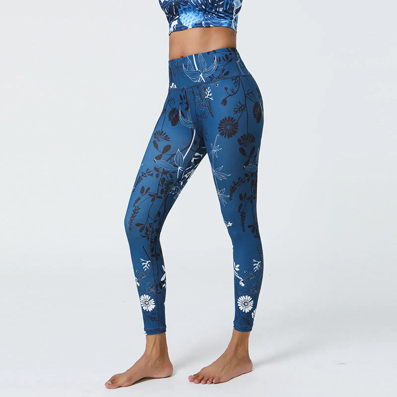 Buddha Stones Fiori Foglie Dente di leone Ananas Stampa Sport Fitness Vita alta Leggings Pantaloni da yoga da donna - Image 15
