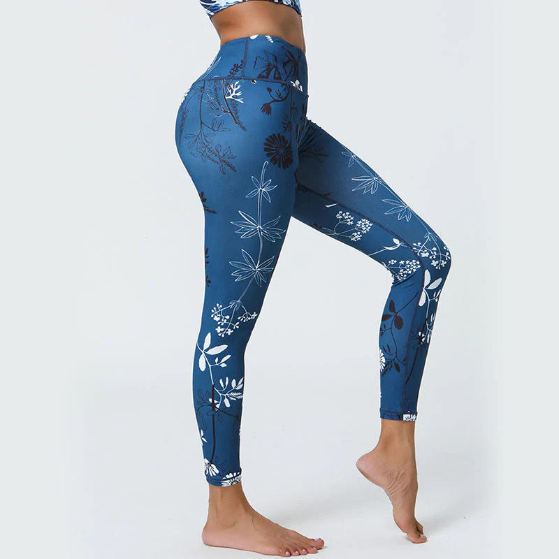 Buddha Stones Fiori Foglie Dente di leone Ananas Stampa Sport Fitness Vita alta Leggings Pantaloni da yoga da donna - Image 17