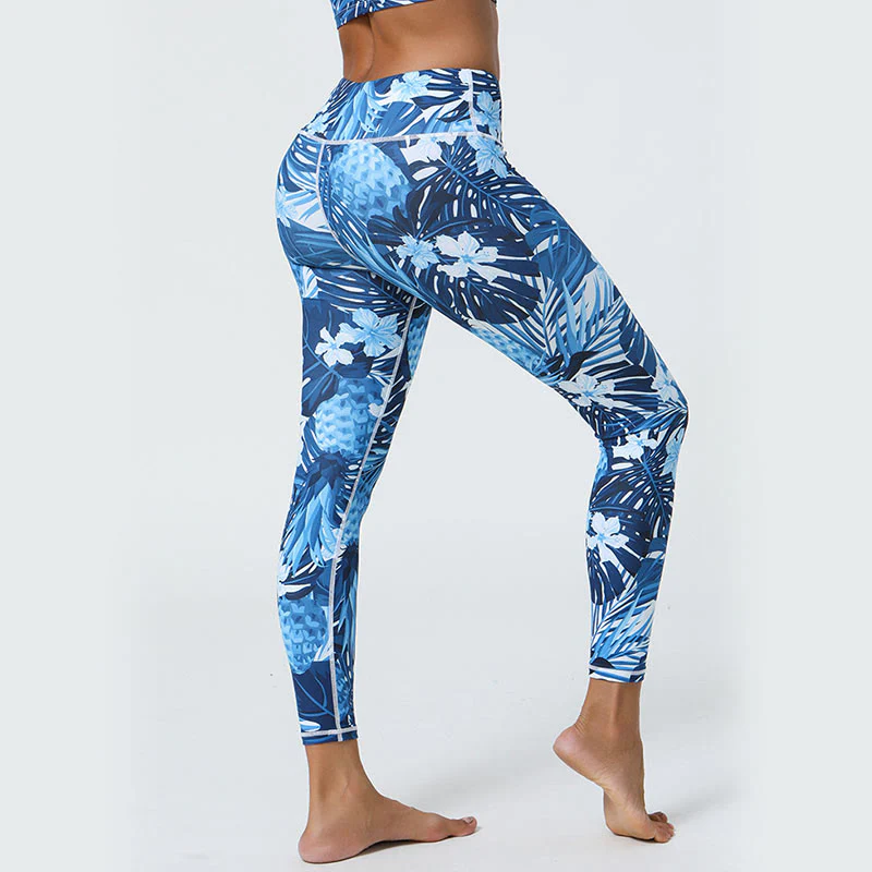 Buddha Stones Fiori Foglie Dente di leone Ananas Stampa Sport Fitness Vita alta Leggings Pantaloni da yoga da donna - Image 22
