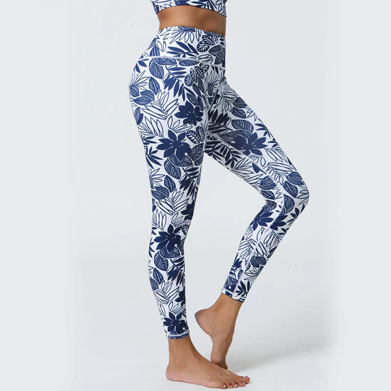 Buddha Stones Fiori Foglie Dente di leone Ananas Stampa Sport Fitness Vita alta Leggings Pantaloni da yoga da donna - Image 26