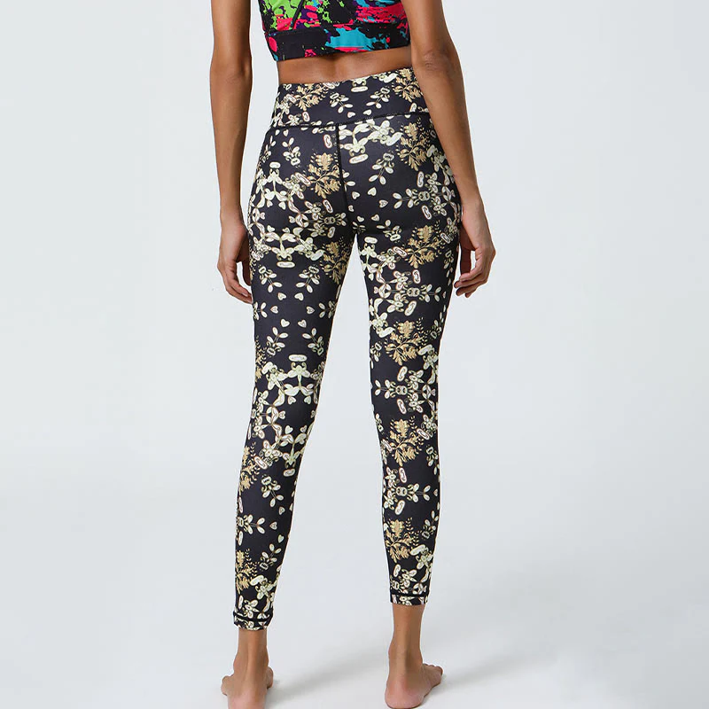 Buddha Stones Fiori Geometrico Mandala Stampa Sport Fitness Yoga Vita Alta Leggings Pantaloni Donna - Image 15