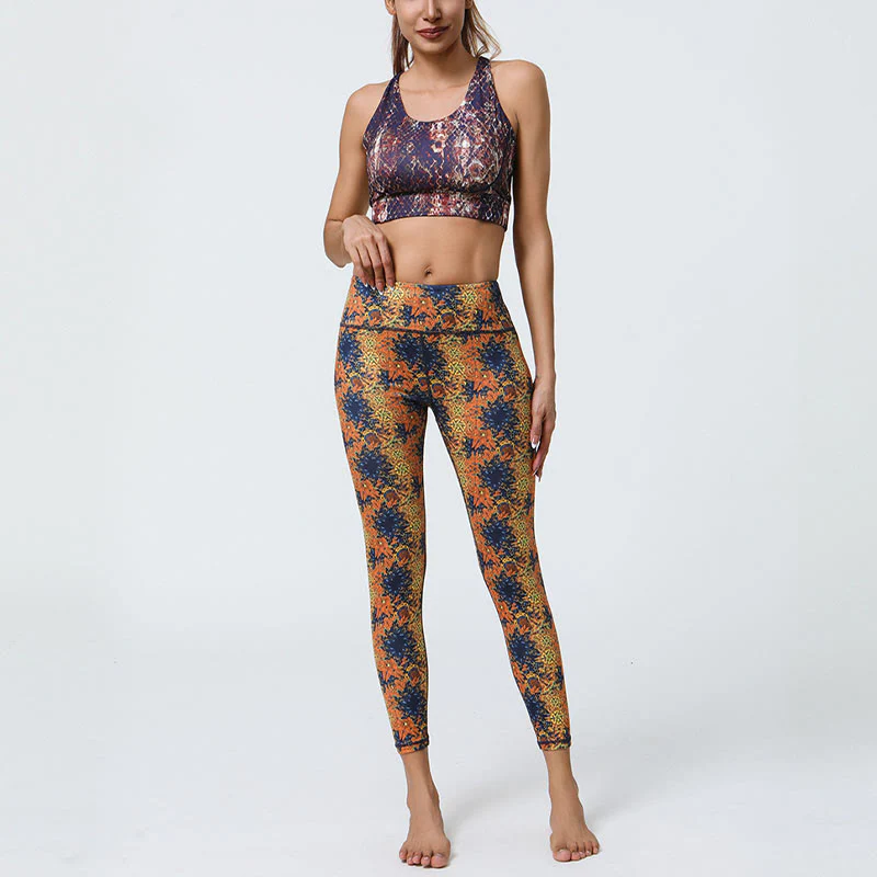 Buddha Stones Fiori Geometrico Mandala Stampa Sport Fitness Yoga Vita Alta Leggings Pantaloni Donna - Image 5