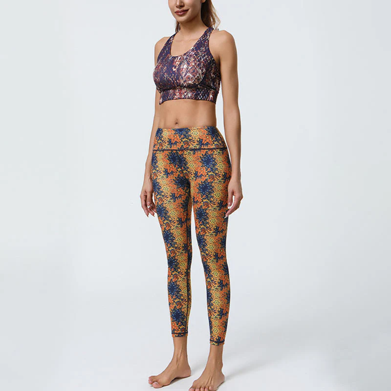 Buddha Stones Fiori Geometrico Mandala Stampa Sport Fitness Yoga Vita Alta Leggings Pantaloni Donna - Image 6
