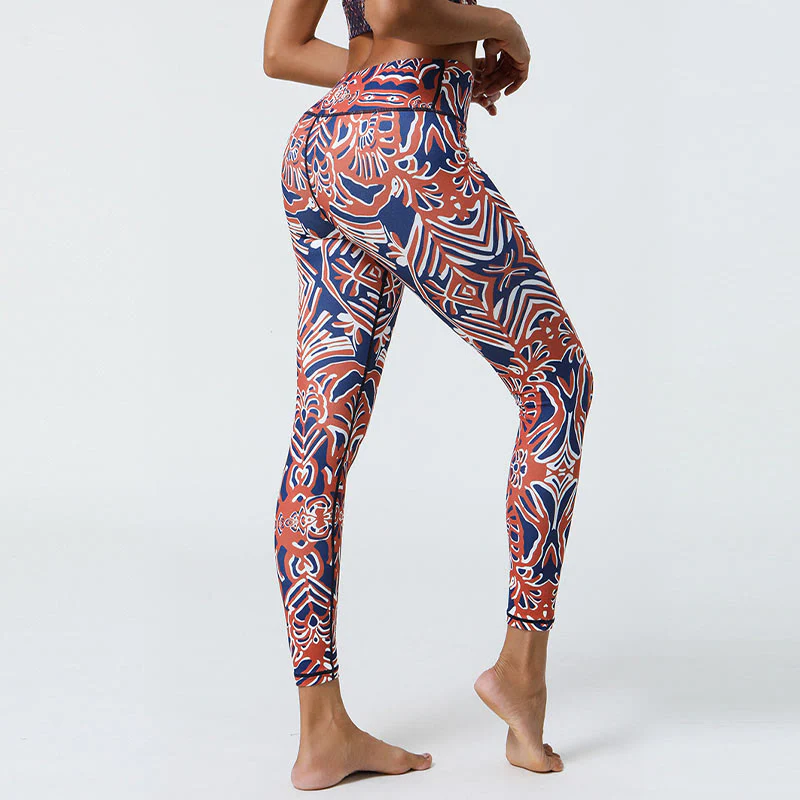 Buddha Stones Fiori Piume Sole Luna Stampa Sport Fitness Yoga Vita Alta Leggings Pantaloni Donna - Image 30