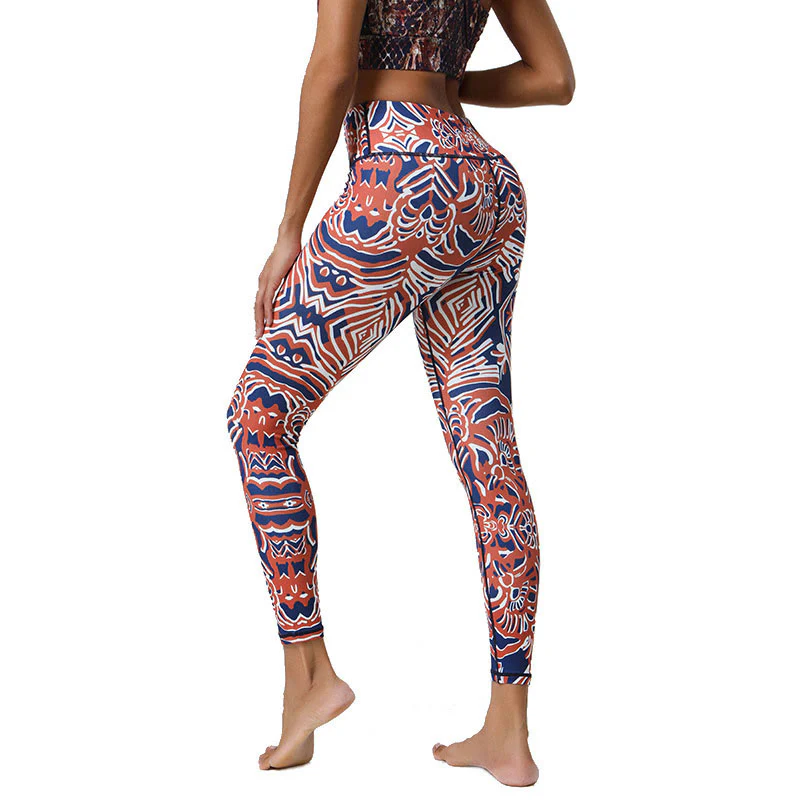 Buddha Stones Fiori Piume Sole Luna Stampa Sport Fitness Yoga Vita Alta Leggings Pantaloni Donna - Image 31