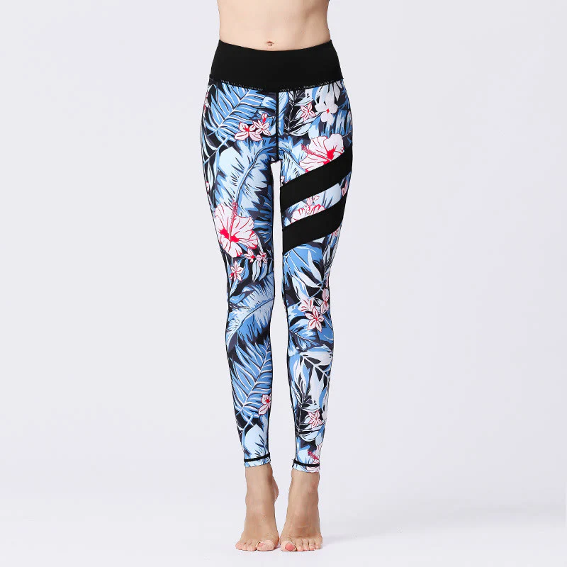 Buddha Stones Flower Petal Leaves Stampa Sport Esercizio Fitness Vita Alta Leggings Pantaloni Yoga Donna - Image 2