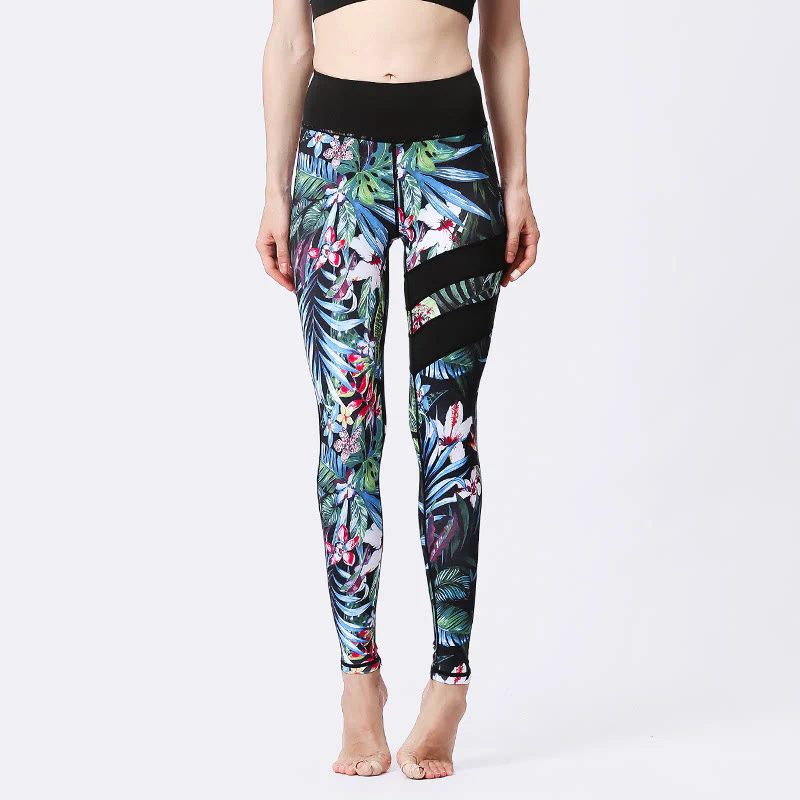 Buddha Stones Flower Petal Leaves Stampa Sport Esercizio Fitness Vita Alta Leggings Pantaloni Yoga Donna - Image 20