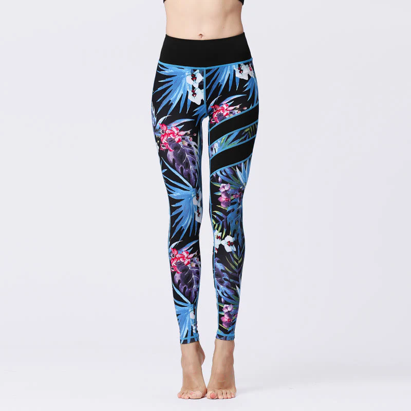 Buddha Stones Flower Petal Leaves Stampa Sport Esercizio Fitness Vita Alta Leggings Pantaloni Yoga Donna - Image 23