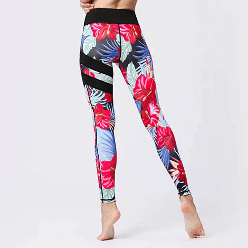 Buddha Stones Flower Petal Leaves Stampa Sport Esercizio Fitness Vita Alta Leggings Pantaloni Yoga Donna - Image 33