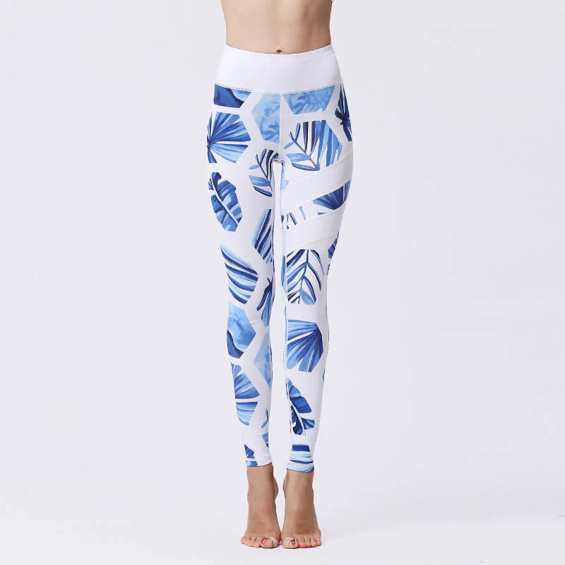 Buddha Stones Flower Petal Leaves Stampa Sport Esercizio Fitness Vita Alta Leggings Pantaloni Yoga Donna - Image 41