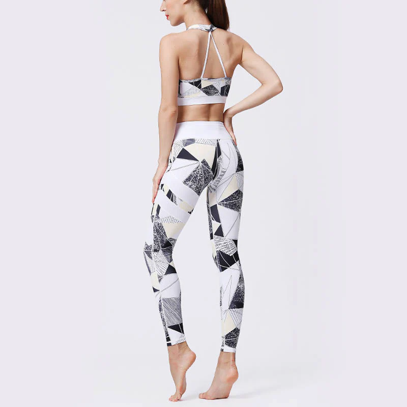 Buddha Stones Flower Petal Leaves Stampa Sport Esercizio Fitness Vita Alta Leggings Pantaloni Yoga Donna - Image 46