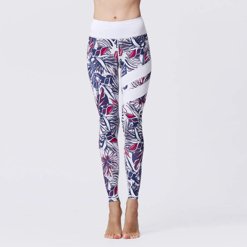 Buddha Stones Flower Petal Leaves Stampa Sport Esercizio Fitness Vita Alta Leggings Pantaloni Yoga Donna - Image 48