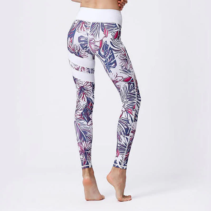 Buddha Stones Flower Petal Leaves Stampa Sport Esercizio Fitness Vita Alta Leggings Pantaloni Yoga Donna - Image 49