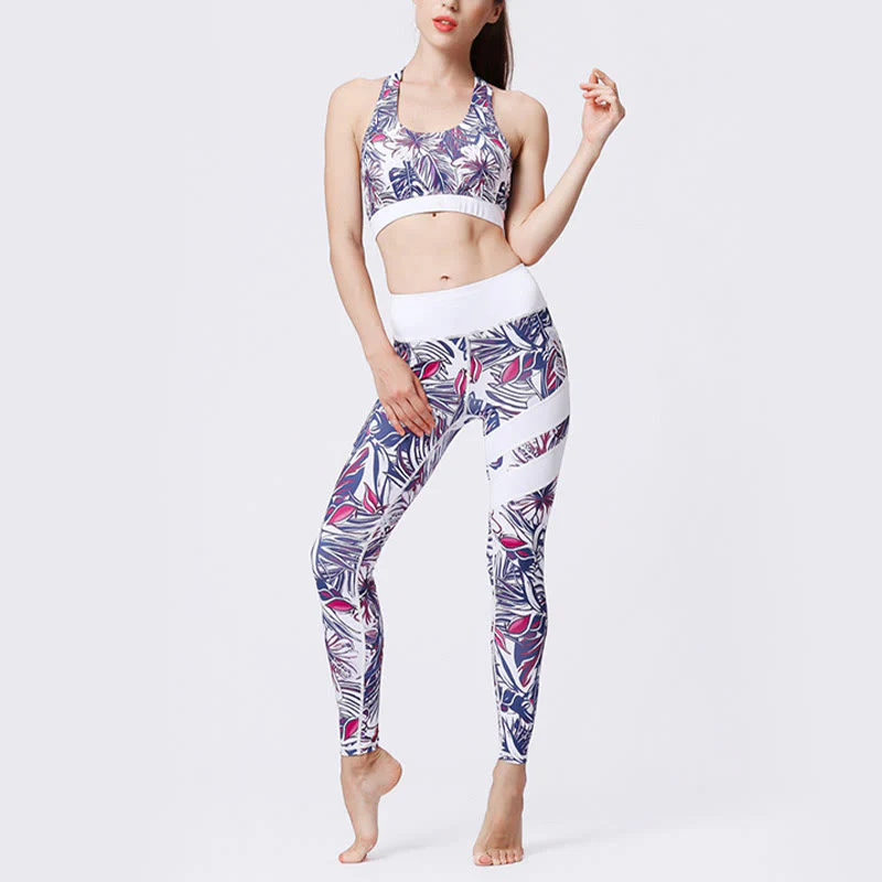 Buddha Stones Flower Petal Leaves Stampa Sport Esercizio Fitness Vita Alta Leggings Pantaloni Yoga Donna - Image 50
