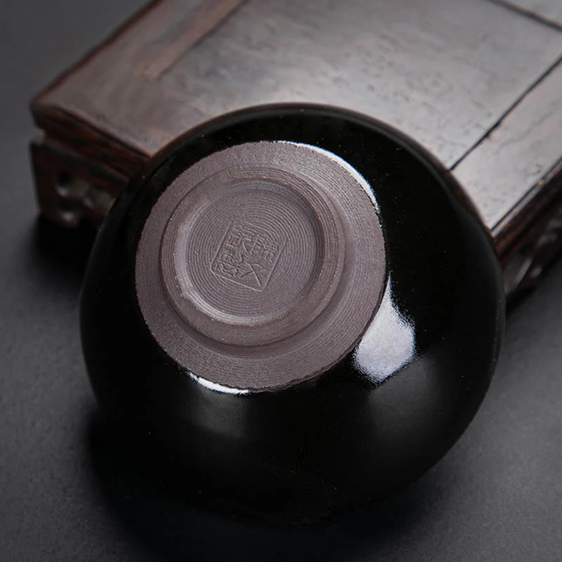 Buddha Stones Foglia d'acero dorata Tazza da tè cinese Jianzhan in ceramica Tazza da tè Tenmoku Kung Fu - Image 12