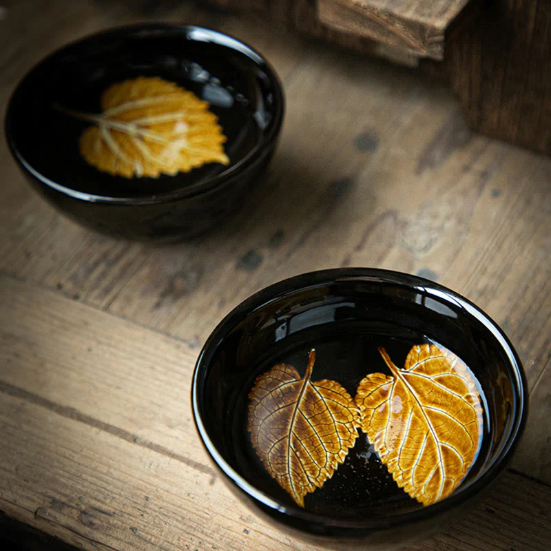 Buddha Stones Foglia d'acero dorata Tazza da tè cinese Jianzhan in ceramica Tazza da tè Tenmoku Kung Fu - Image 14