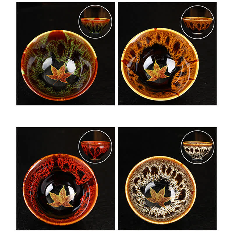 Buddha Stones Foglia d'acero Tazza da tè in ceramica colorata Tazze da tè per la casa - Image 30