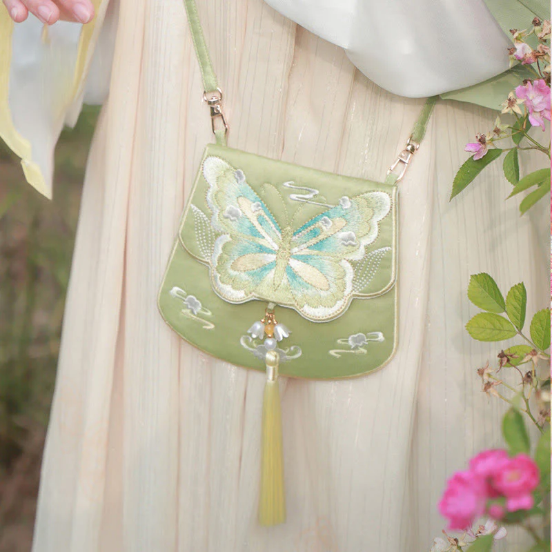 Buddha Stones Fortuna Ricamo Loto Koi Pesce Coniglio Fiore Borsa Hanfu Borsa a Tracolla Borsa a Tracolla - Image 26