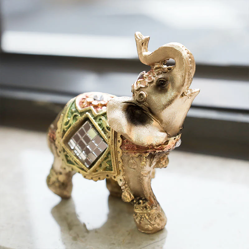 Buddha Stones Fortunato Feng Shui Elefante Verde Statua Scultura Ricchezza Figurina Regalo Decorazione Casa - Image 3