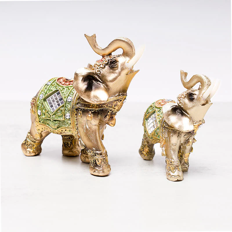 Buddha Stones Fortunato Feng Shui Elefante Verde Statua Scultura Ricchezza Figurina Regalo Decorazione Casa - Image 5