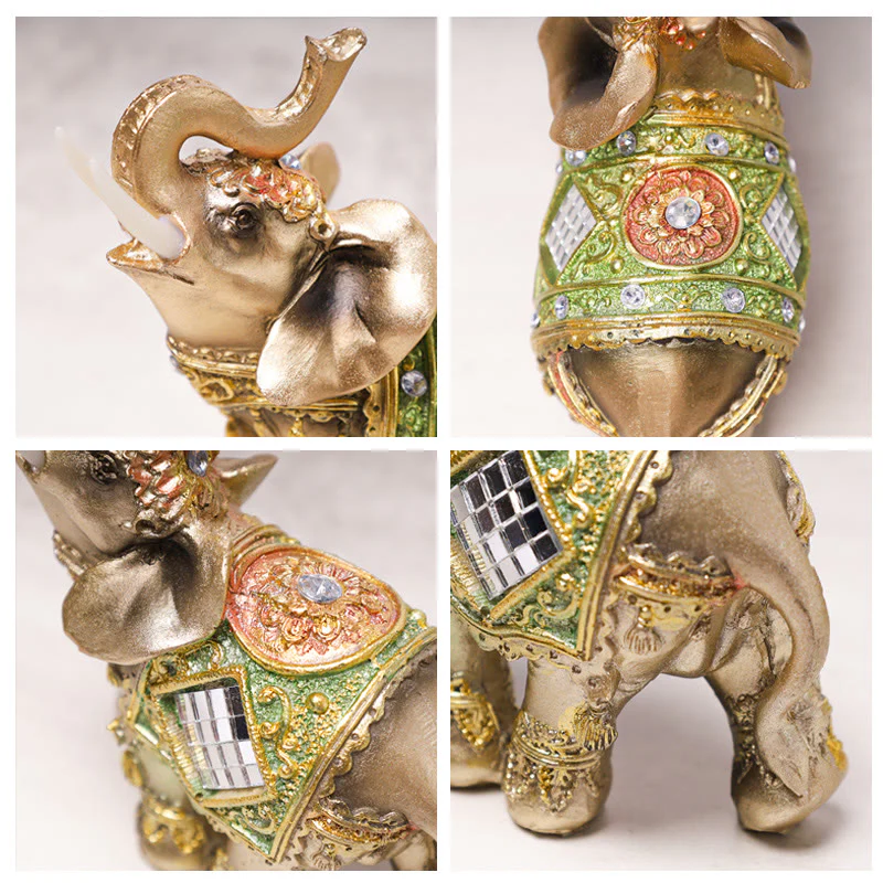 Buddha Stones Fortunato Feng Shui Elefante Verde Statua Scultura Ricchezza Figurina Regalo Decorazione Casa - Image 6