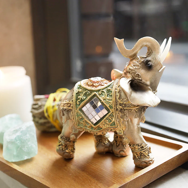 Buddha Stones Fortunato Feng Shui Elefante Verde Statua Scultura Ricchezza Figurina Regalo Decorazione Casa - Image 7