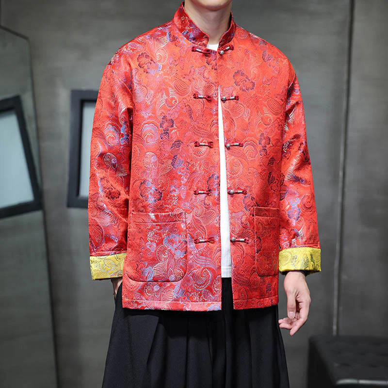 Buddha Stones Frog-Button Cinese Tang Suit Stand Collar Camicia Lunga Uomo Giacca Abbigliamento - Image 13