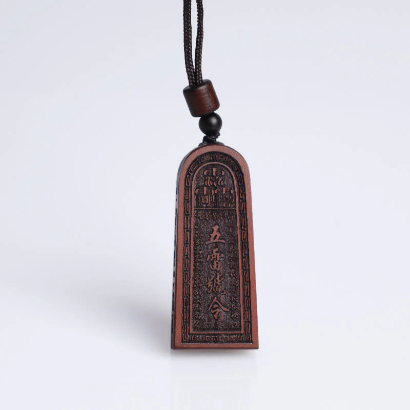 Buddha Stones Fulmine Colpito Legno di Giuggiola Taoista Cinque Tuoni Ordine Fortuna Protezione Collana Pendente - Image 9