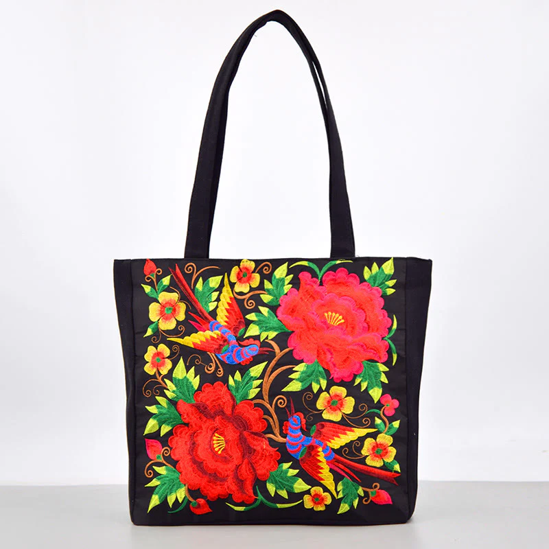 Buddha Stones Galsang Magpie Peony Camellia Chrysanthemum Ricamo Tela Shopping Borsa Borsa a mano Borsa a tracolla - Image 10