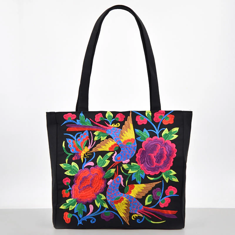 Buddha Stones Galsang Magpie Peony Camellia Chrysanthemum Ricamo Tela Shopping Borsa Borsa a mano Borsa a tracolla - Image 16