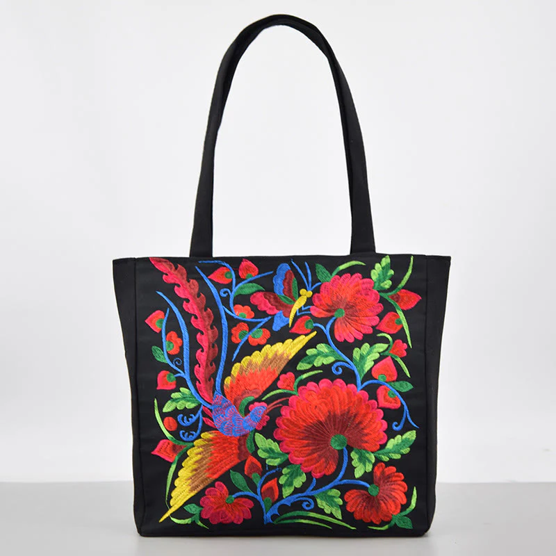Buddha Stones Galsang Magpie Peony Camellia Chrysanthemum Ricamo Tela Shopping Borsa Borsa a mano Borsa a tracolla - Image 18