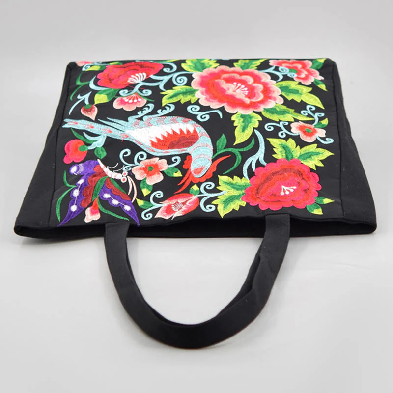 Buddha Stones Galsang Magpie Peony Camellia Chrysanthemum Ricamo Tela Shopping Borsa Borsa a mano Borsa a tracolla - Image 3