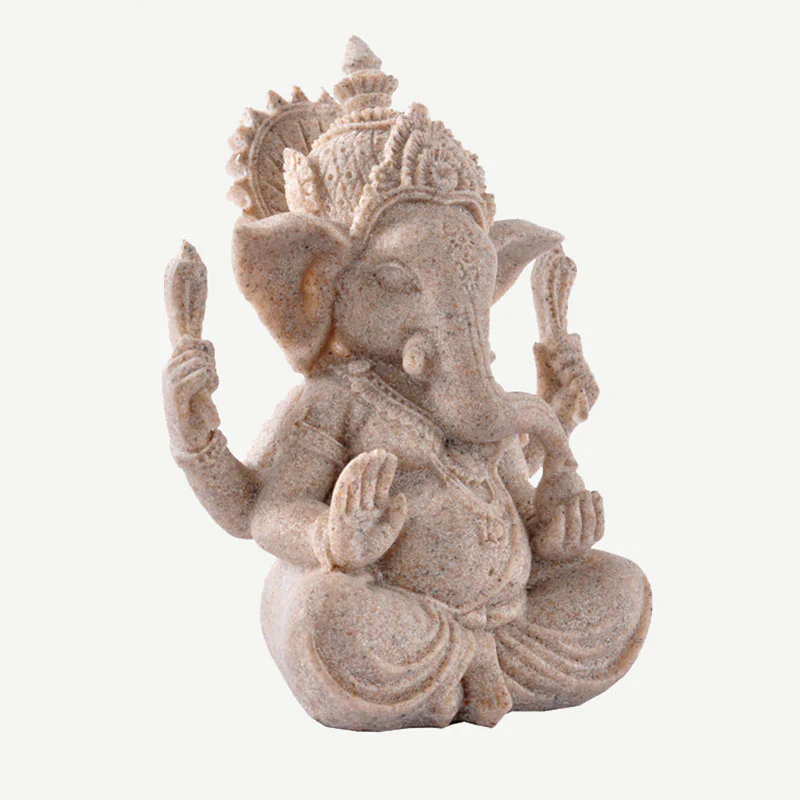 Buddha Stones Ganesh Ganpati Statua Elefante Ricchezza Benedizione Decorazione Casa - Image 8